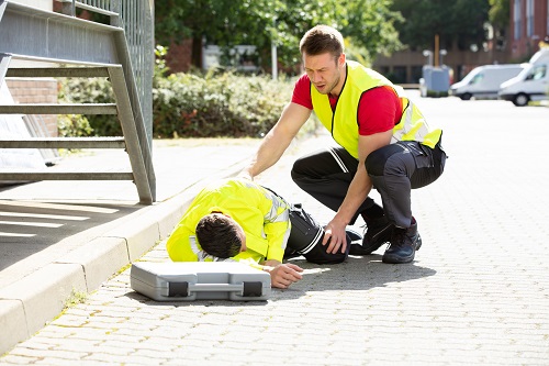 man fallen down at work